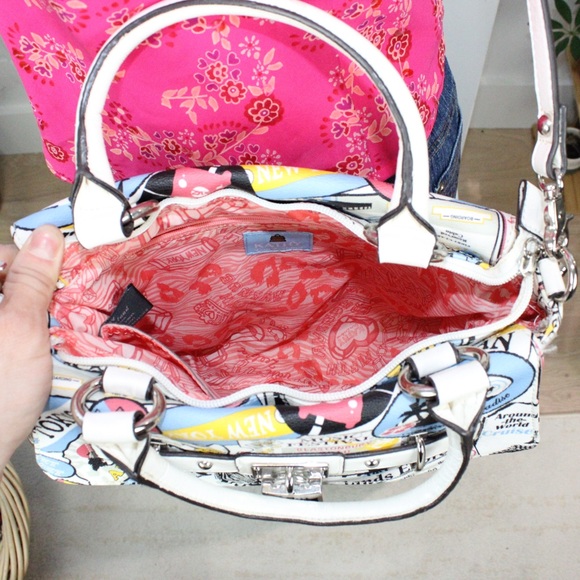 Kathy Van Zeeland Travel Print Satchel Handbag - Picture 8 of 10